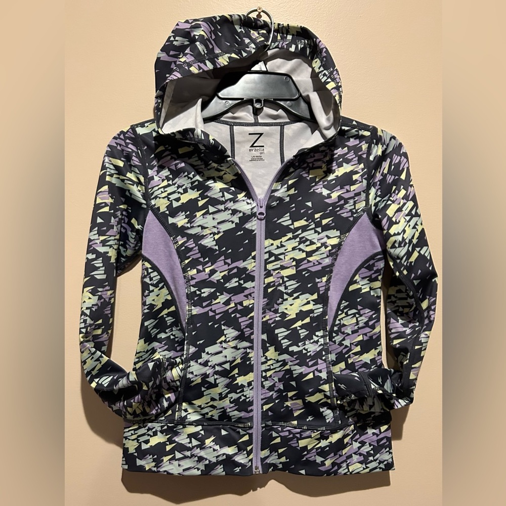 Z by Zella lightweight running workout jacket with thumb holes Girls L 10/12